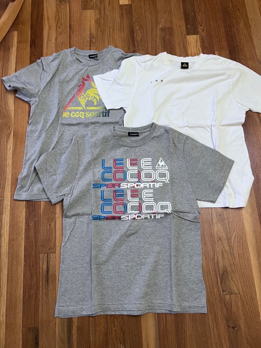 Le Coq Sportif Trio Tee Set - Gray, White & Multicolor Logos